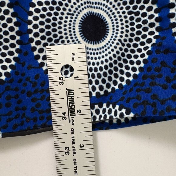 Afripride Ruffle Sleeve African Coat Size XL Blue Geometric Print Open Front NWT - Picture 12 of 15
